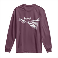 Boop Shark Meme Long Sleeve Shirt Funny Nose Touch Shark Lovers Ocean Life