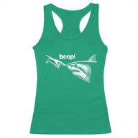 Boop Shark Meme Racerback Tank Top Funny Nose Touch Shark Lovers Ocean Life