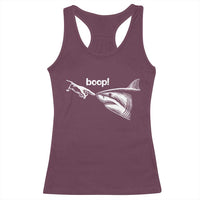 Boop Shark Meme Racerback Tank Top Funny Nose Touch Shark Lovers Ocean Life
