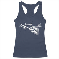 Boop Shark Meme Racerback Tank Top Funny Nose Touch Shark Lovers Ocean Life