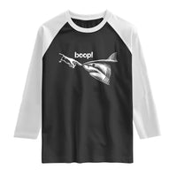 Boop Shark Meme Raglan Shirt Funny Nose Touch Shark Lovers Ocean Life