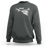 Boop Shark Meme Sweatshirt Funny Nose Touch Shark Lovers Ocean Life