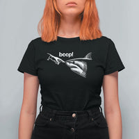Boop Shark Meme T Shirt For Women Funny Nose Touch Shark Lovers Ocean Life