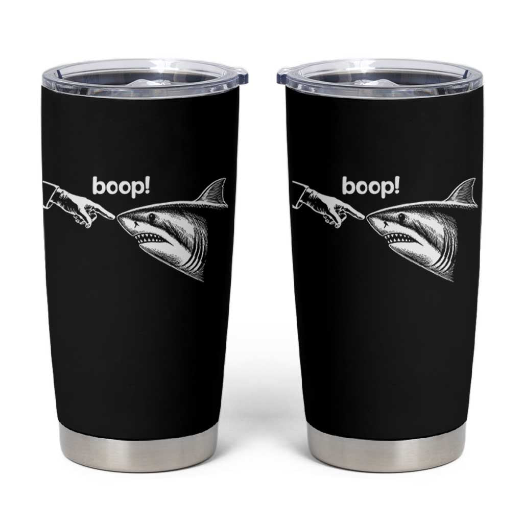 Boop Shark Meme Tumbler Cup Funny Nose Touch Shark Lovers Ocean Life