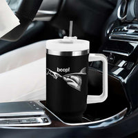 Boop Shark Meme Tumbler With Handle Funny Nose Touch Shark Lovers Ocean Life