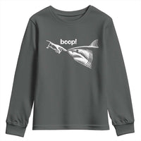 Boop Shark Meme Youth Sweatshirt Funny Nose Touch Shark Lovers Ocean Life