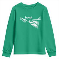 Boop Shark Meme Youth Sweatshirt Funny Nose Touch Shark Lovers Ocean Life