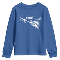 Boop Shark Meme Youth Sweatshirt Funny Nose Touch Shark Lovers Ocean Life