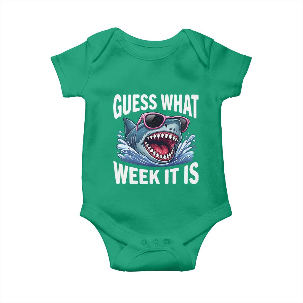 Funny Shark Guess What Week It Is Baby Onesie Shark Awareness Support Ocean Summer