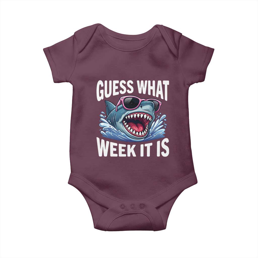 Funny Shark Guess What Week It Is Baby Onesie Shark Awareness Support Ocean Summer