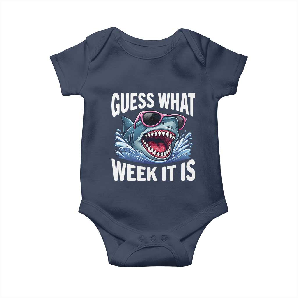 Funny Shark Guess What Week It Is Baby Onesie Shark Awareness Support Ocean Summer