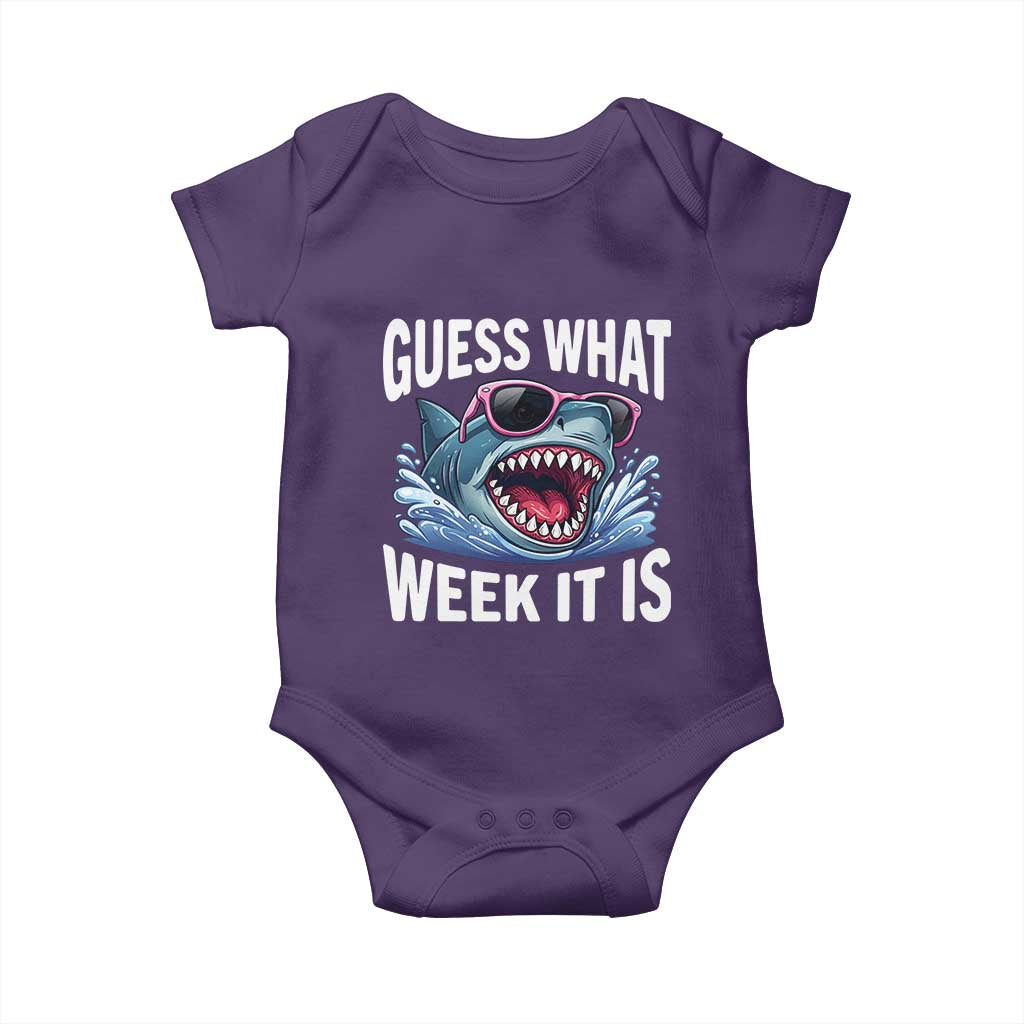 Funny Shark Guess What Week It Is Baby Onesie Shark Awareness Support Ocean Summer