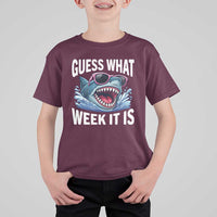Funny Shark Guess What Week It Is T Shirt For Kid Shark Awareness Support Ocean Summer