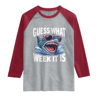 Funny Shark Guess What Week It Is Raglan Shirt Shark Awareness Support Ocean Summer