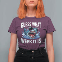 Funny Shark Guess What Week It Is T Shirt For Women Shark Awareness Support Ocean Summer