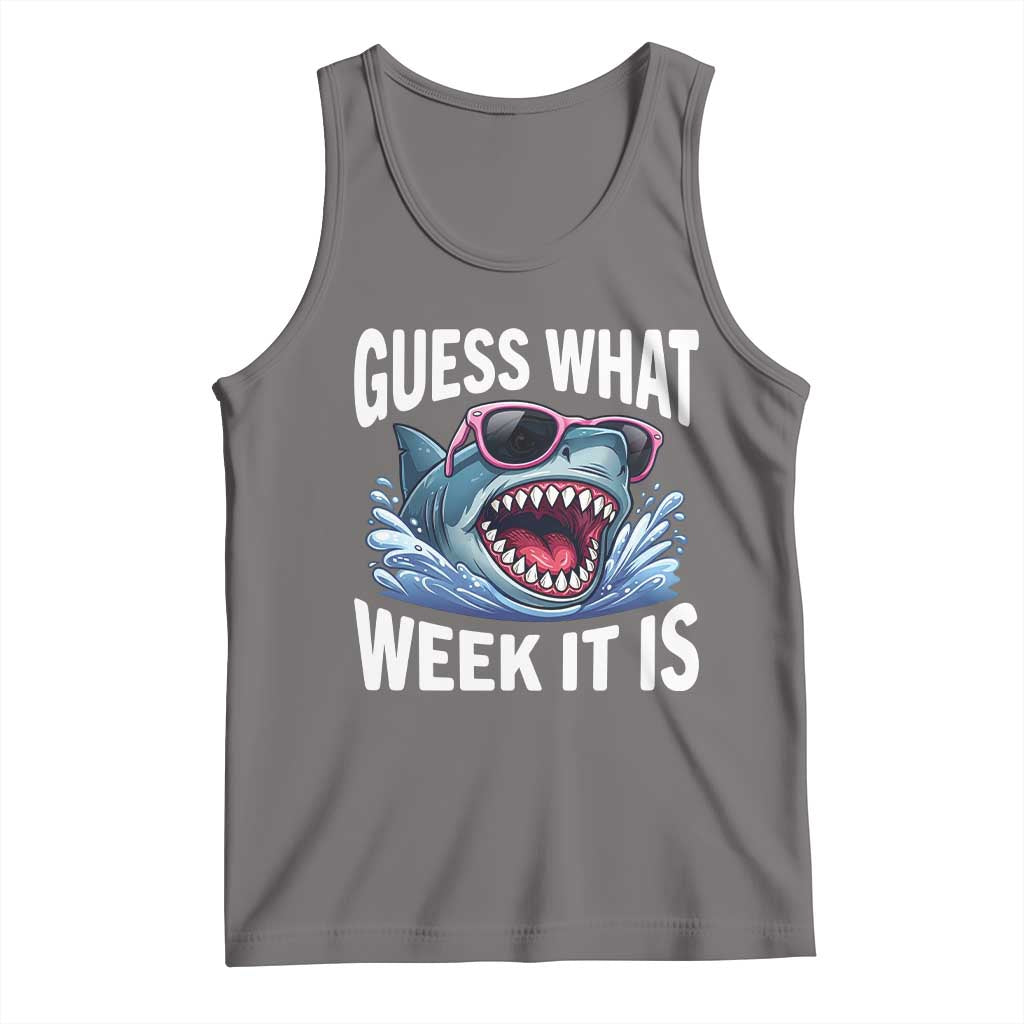 Funny Shark Guess What Week It Is Tank Top Shark Awareness Support Ocean Summer