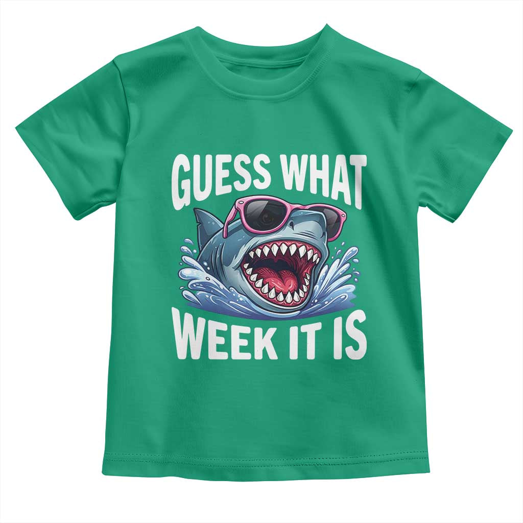 Funny Shark Guess What Week It Is Toddler T Shirt Shark Awareness Support Ocean Summer