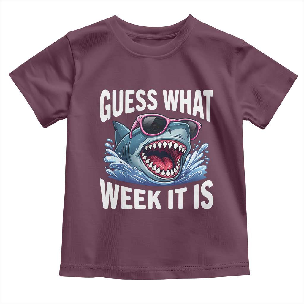 Funny Shark Guess What Week It Is Toddler T Shirt Shark Awareness Support Ocean Summer