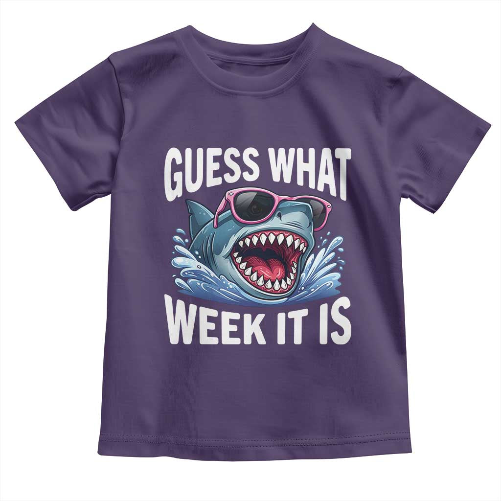 Funny Shark Guess What Week It Is Toddler T Shirt Shark Awareness Support Ocean Summer