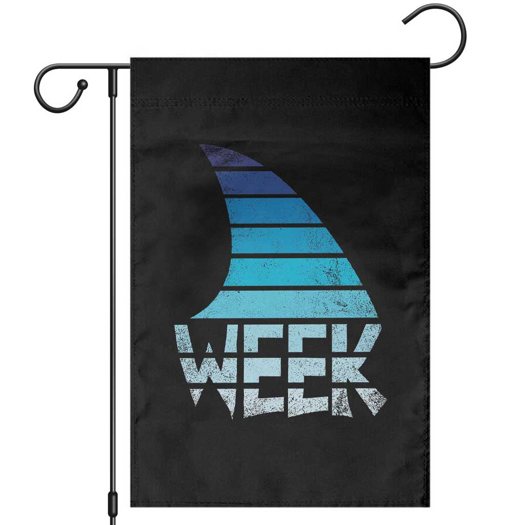 Funny Shark Fin Week Retro Ocean Wildlife Vintage Garden Flag