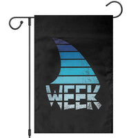 Funny Shark Fin Week Retro Ocean Wildlife Vintage Garden Flag
