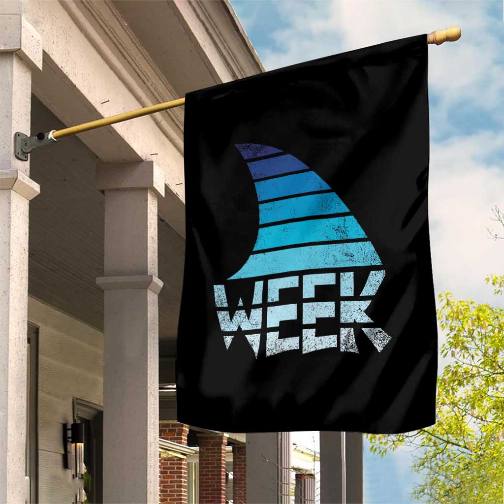 Funny Shark Fin Week Retro Ocean Wildlife Vintage Garden Flag