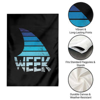 Funny Shark Fin Week Retro Ocean Wildlife Vintage Garden Flag
