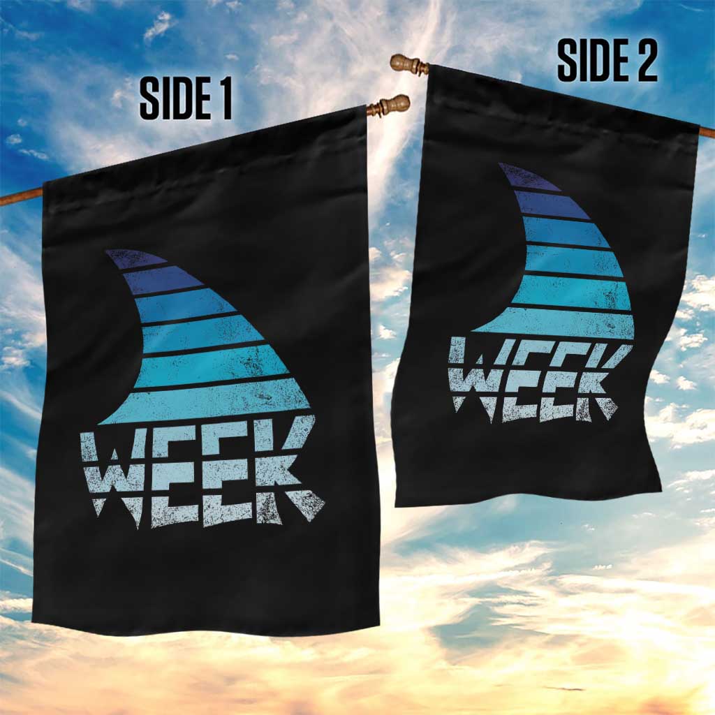 Funny Shark Fin Week Retro Ocean Wildlife Vintage Garden Flag