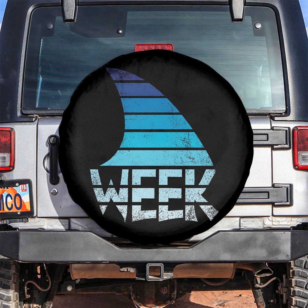 Funny Shark Fin Week Retro Ocean Wildlife Vintage Spare Tire Cover