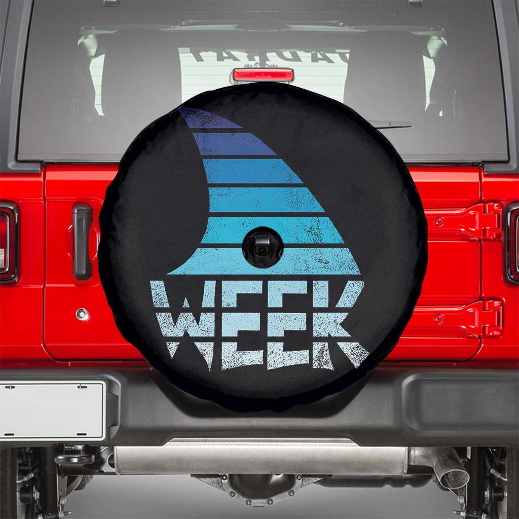 Funny Shark Fin Week Retro Ocean Wildlife Vintage Spare Tire Cover