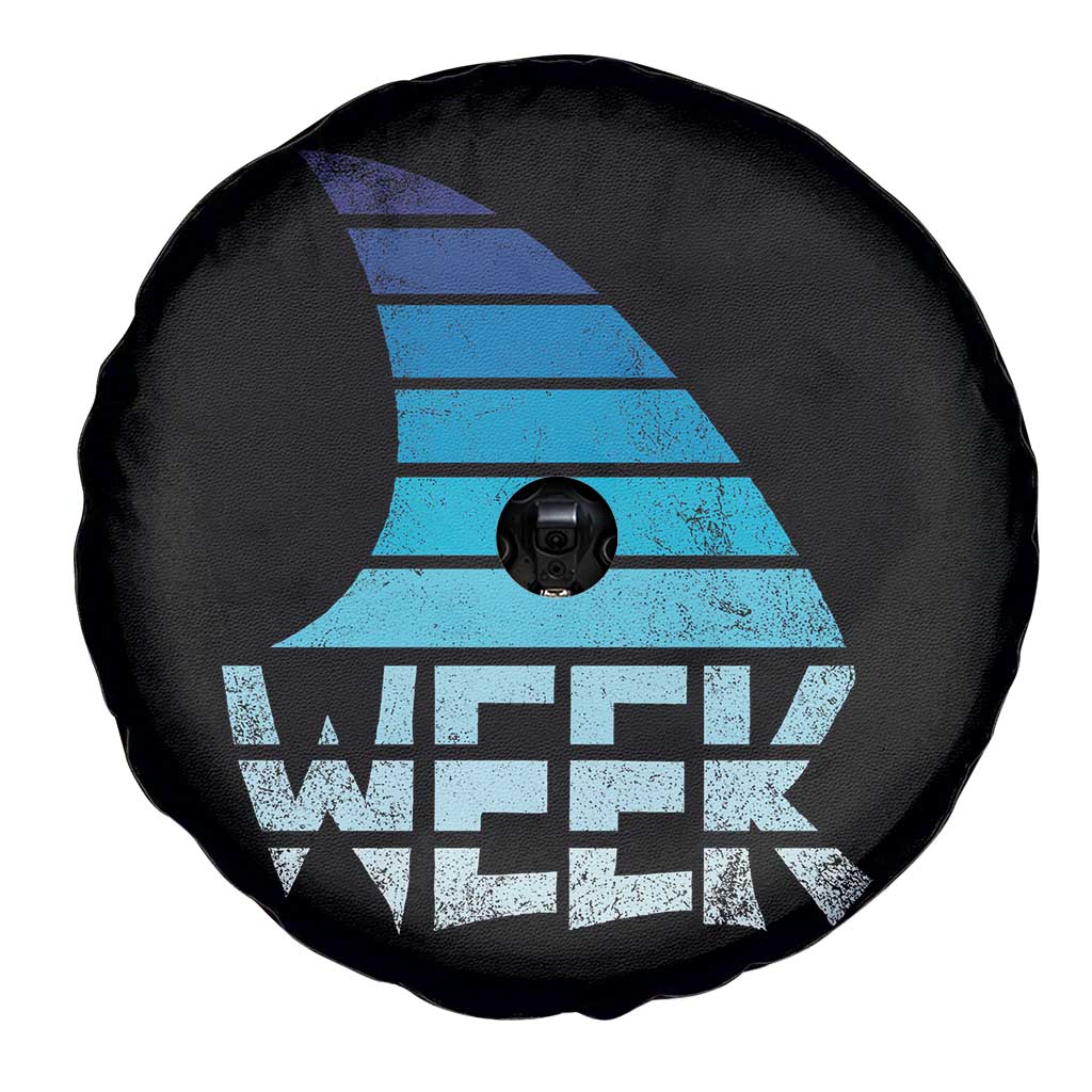 Funny Shark Fin Week Retro Ocean Wildlife Vintage Spare Tire Cover