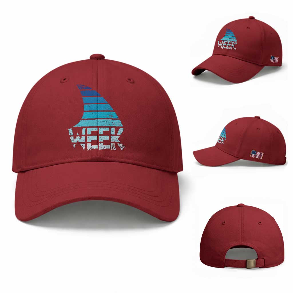 Funny Shark Fin Week Retro Ocean Wildlife Vintage Baseball Cap