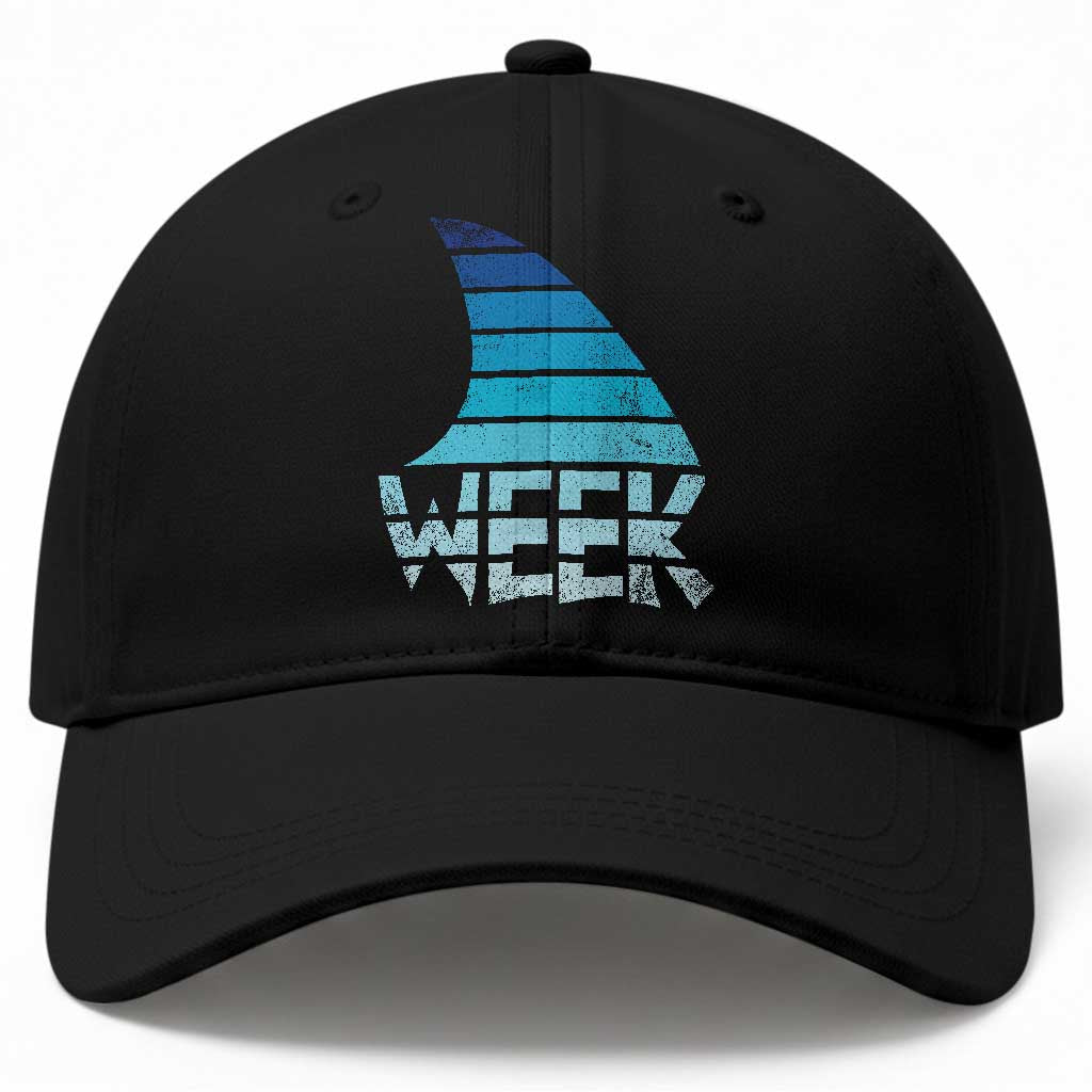 Funny Shark Fin Week Retro Ocean Wildlife Vintage Baseball Cap