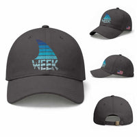 Funny Shark Fin Week Retro Ocean Wildlife Vintage Baseball Cap