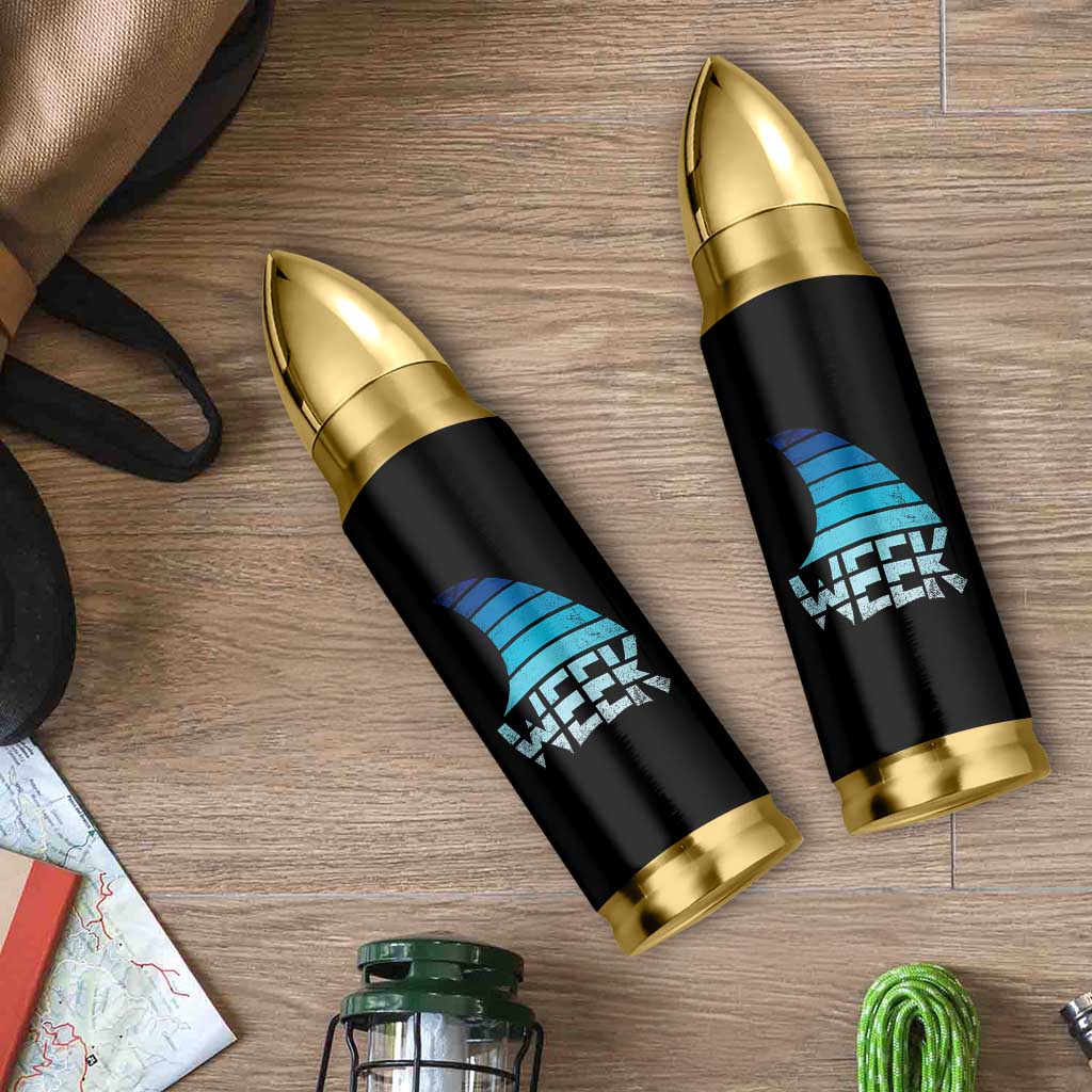 Funny Shark Fin Week Retro Ocean Wildlife Vintage Bullet Tumbler