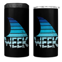 Funny Shark Fin Week Retro Ocean Wildlife Vintage 4 in 1 Can Cooler Tumbler
