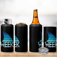 Funny Shark Fin Week Retro Ocean Wildlife Vintage 4 in 1 Can Cooler Tumbler
