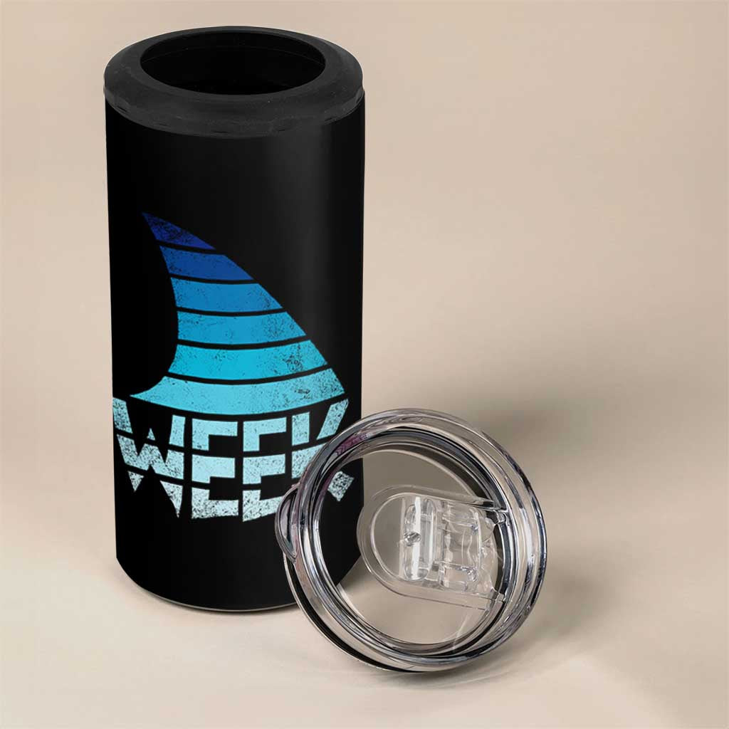 Funny Shark Fin Week Retro Ocean Wildlife Vintage 4 in 1 Can Cooler Tumbler