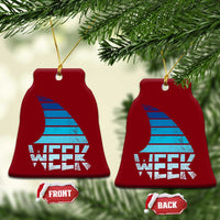 Funny Shark Fin Week Retro Ocean Wildlife Vintage Ceramic Ornament