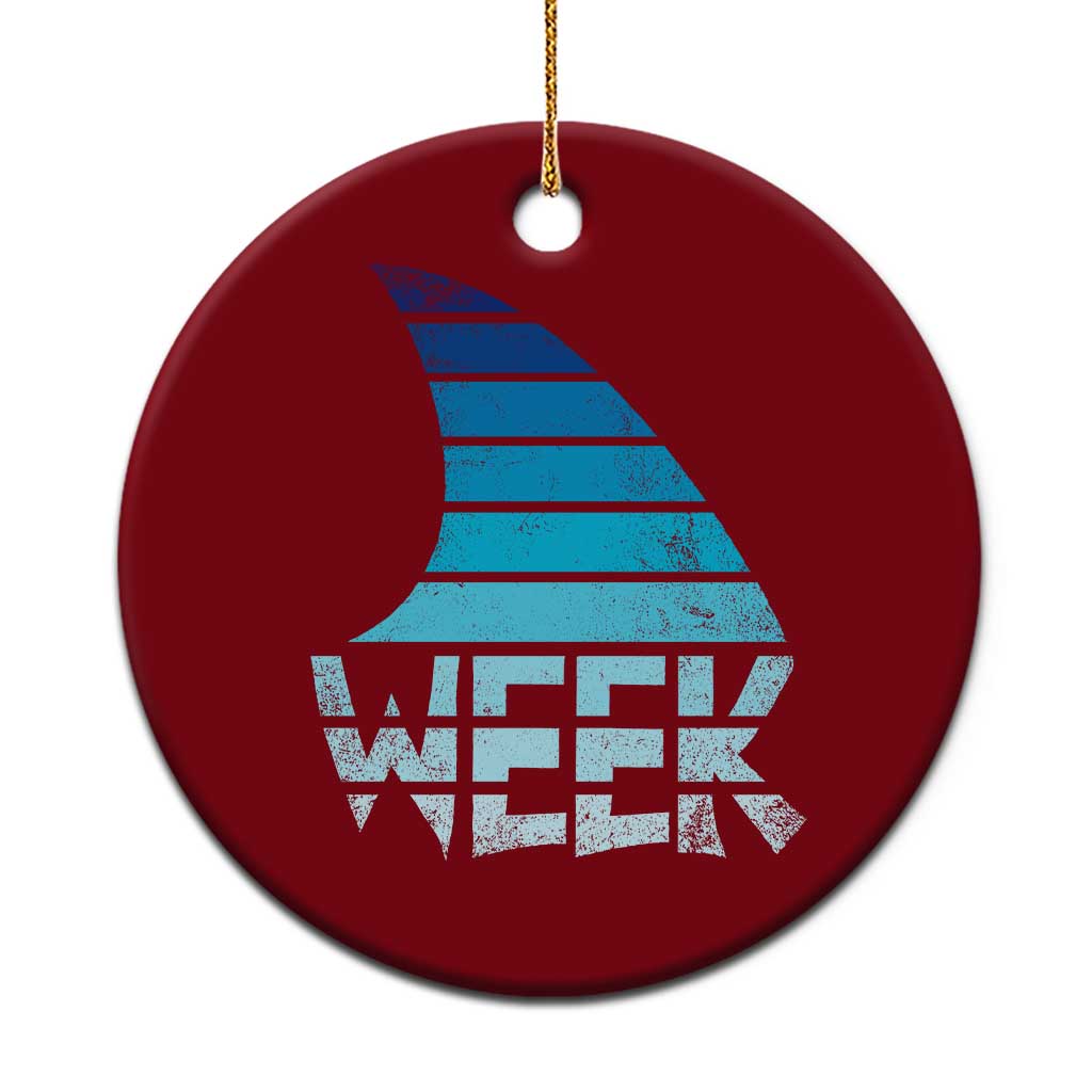 Funny Shark Fin Week Retro Ocean Wildlife Vintage Ceramic Ornament