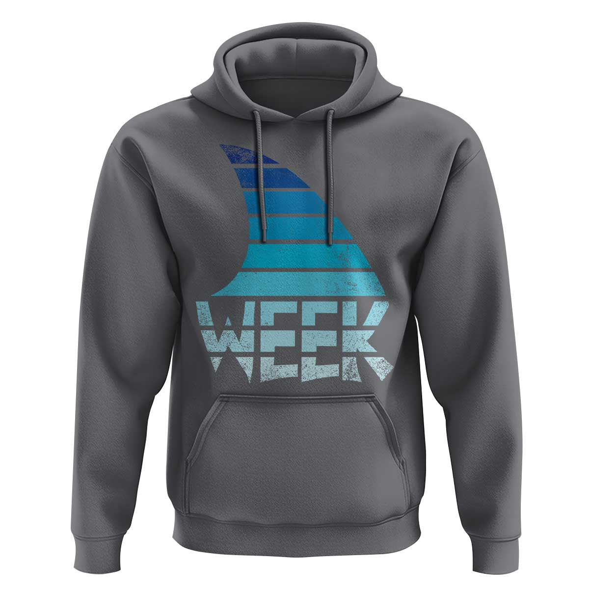 Funny Shark Fin Week Retro Ocean Wildlife Vintage Hoodie