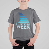 Funny Shark Fin Week Retro Ocean Wildlife Vintage T Shirt For Kid