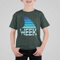 Funny Shark Fin Week Retro Ocean Wildlife Vintage T Shirt For Kid