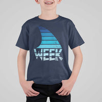 Funny Shark Fin Week Retro Ocean Wildlife Vintage T Shirt For Kid