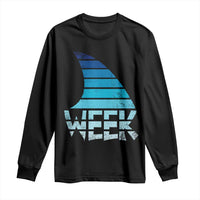 Funny Shark Fin Week Retro Ocean Wildlife Vintage Long Sleeve Shirt
