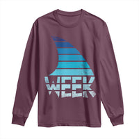Funny Shark Fin Week Retro Ocean Wildlife Vintage Long Sleeve Shirt