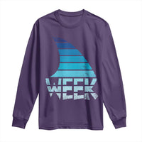 Funny Shark Fin Week Retro Ocean Wildlife Vintage Long Sleeve Shirt