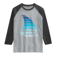 Funny Shark Fin Week Retro Ocean Wildlife Vintage Raglan Shirt