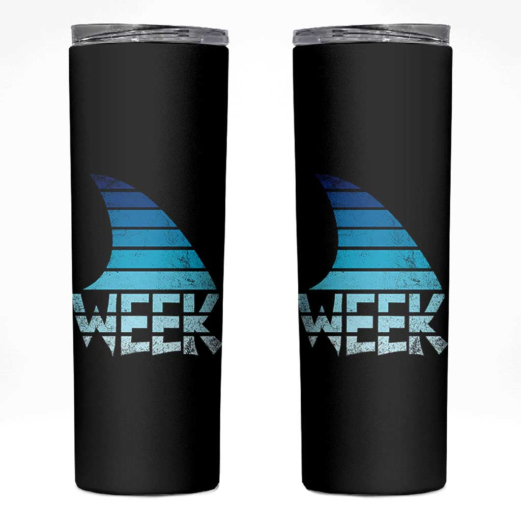 Funny Shark Fin Week Retro Ocean Wildlife Vintage Skinny Tumbler