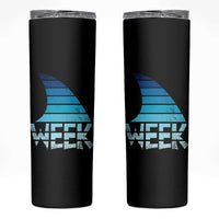 Funny Shark Fin Week Retro Ocean Wildlife Vintage Skinny Tumbler